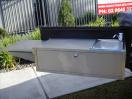Aluminium Kitchen & Stainless Steel Sink With Drop Down Door & Hand Pump Tap